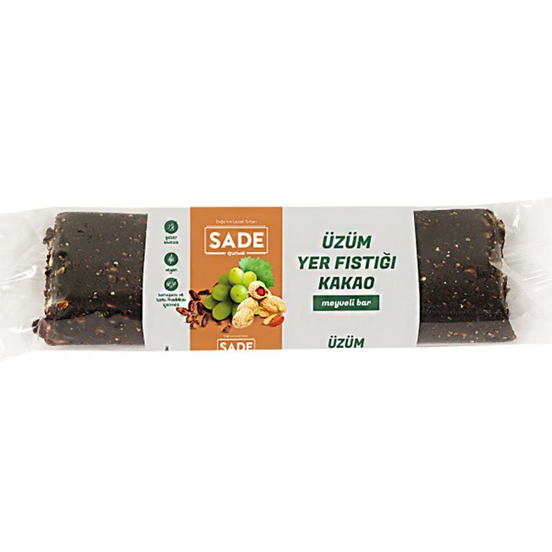 Sade Gurme x 6 Paket Üzüm Yer Fıstığı Kakolu Meyveli Bar 40 gr