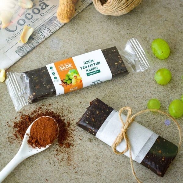 Sade Gurme x 9 Paket Üzüm Yer Fıstığı Kakolu Meyveli Bar 40 gr