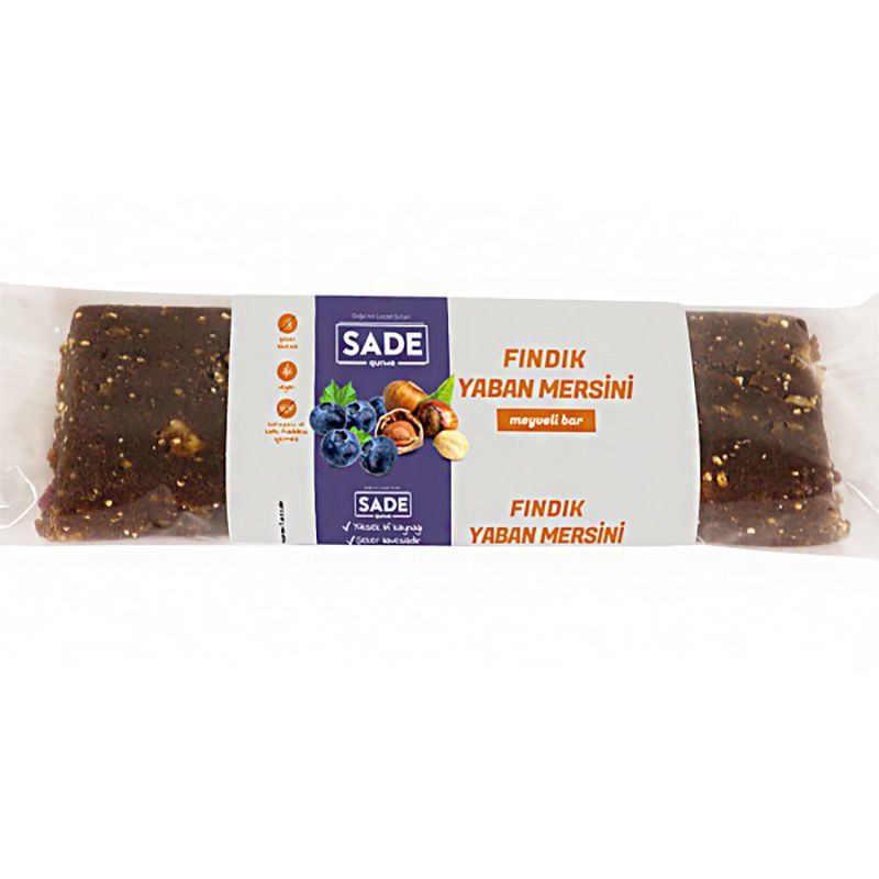 Sade Gurme x 6 Paket Fındık Yaban Mersini Meyve Bar 40 gr