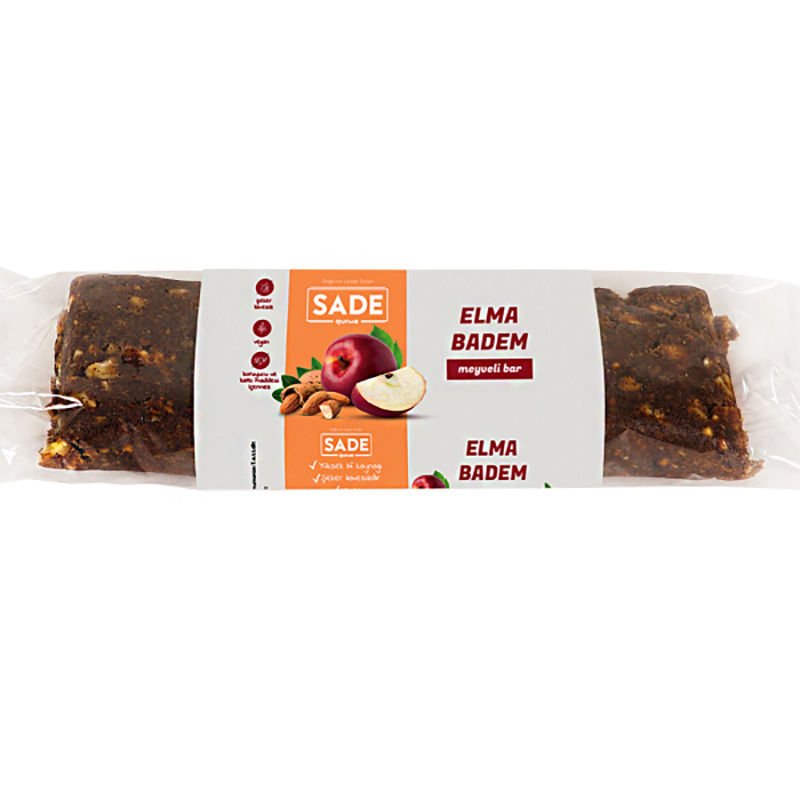 Sade Gurme x 4 Paket Elma Badem Meyveli Bar 40 gr