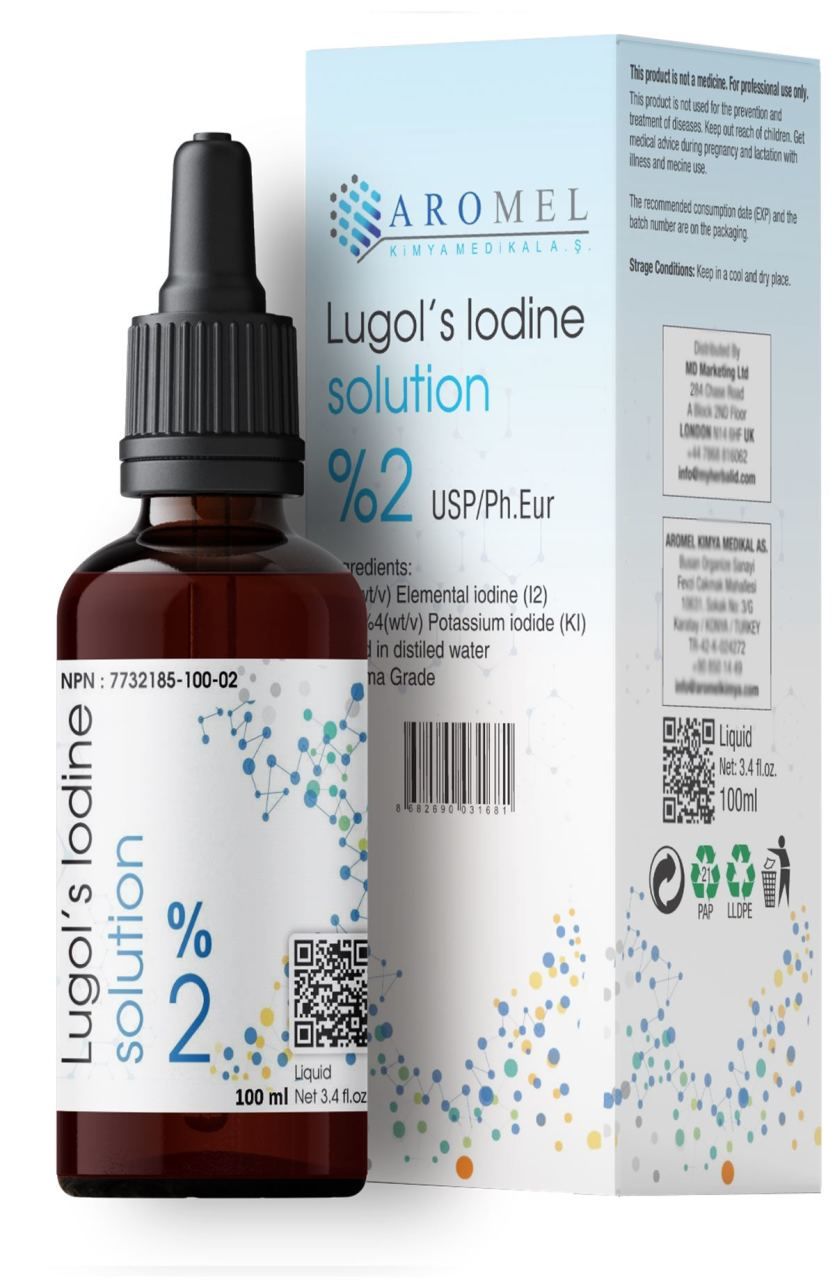 Aromel Lugol Çözeltisi %2 lik | 100 ml | Lugols iodine Solution | Pharma Grade