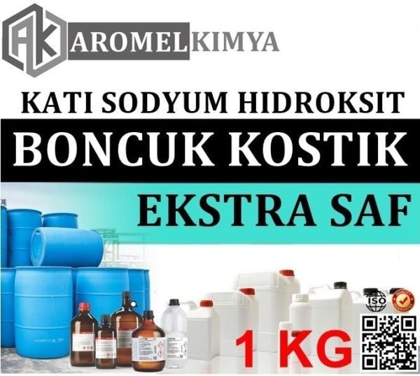 Sodyum Hidroksit, Boncuk Kostik | 1 kg | Ekstra Saf | Sodium Hydroxide Granules