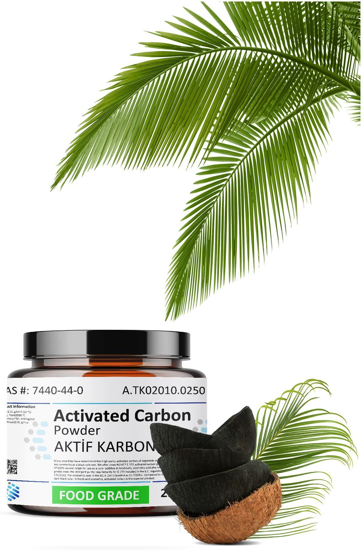 Aktif Karbon Toz | 250 gr | Kozmetik Kullanılır | Activated Carbon Powder