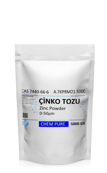 Çinko Tozu | 5 Kg 0-50µm | Chem Pure | Zinc Powder CAS 7440-66-6