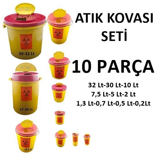 Tıbbi Atık Kovası Seti 10 Parça