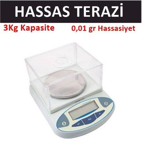 Hassas Terazi, 3Kg/0.01gr Laboratuvar, Mutfak Terazisi B30002T Model