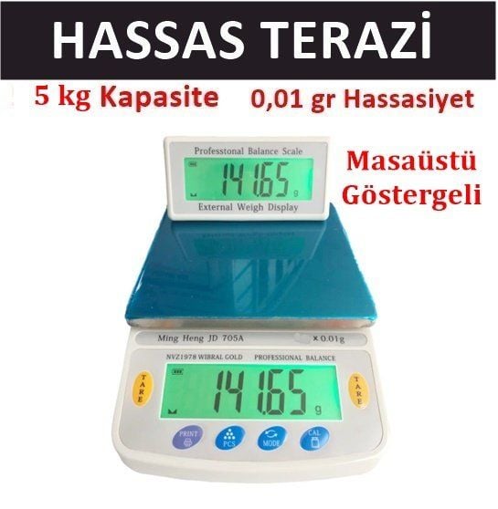 Masa Üstü Hassas Terazi, 5kg/0.01gr Laboratuvar  Terazisi Elektronik 705A Model