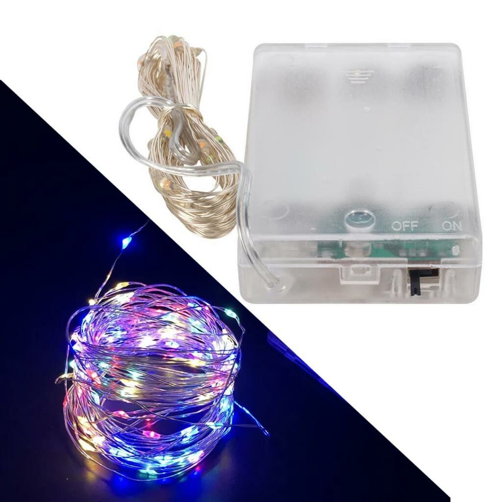 3*aa Pi̇lli̇ 4 Renkli̇ Rgb Sabi̇t 10 Metre Kablolu Bağ Led