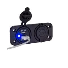 Çift Usb Araç Şarj Soketi Ve Çakmaklık 2.1a/1a - 12 V MARİN VE KARAVAN