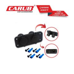 Çift Usb Araç Şarj Soketi Ve Çakmaklık 2.1a/1a - 12 V MARİN VE KARAVAN