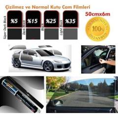 Cam Filmi Kutu Bir Arabalık 50Cmx 6 M Dark Black  Orta Sİyah