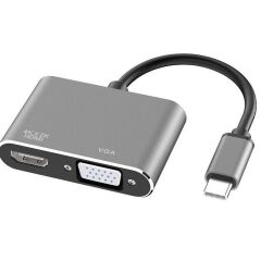 USB Type C To Hdmi VGA 3.1 4K Çevirici Dönüştürücü Adaptör