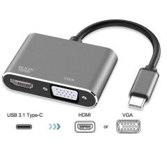 USB Type C To Hdmi VGA 3.1 4K Çevirici Dönüştürücü Adaptör
