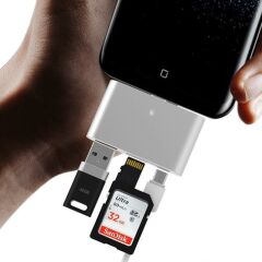 Type C Usb 3.1 Kart Okuyucu SD MicroSD Tf Hub All in Çevirici Dönüştürücü Adaptör