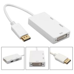 5056 Displayport To Hdmi Vga Dvi Çevirici Dönüştürücü Adaptor.