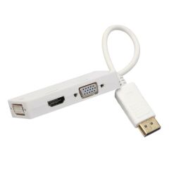 5056 Displayport To Hdmi Vga Dvi Çevirici Dönüştürücü Adaptor.