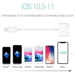 Lightning Kulaklık Şarj Çevirici Dönüştürücü Adaptör Aux Kablosu (iphone 7 8 X XR 11 Plu