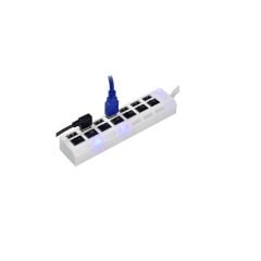 7 Port Usb Hub Çoklayıcı Anahtarlı Switch Işıklı Beyaz