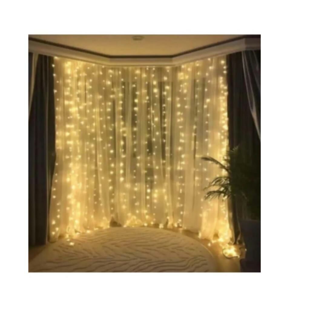 Kumandalı 8 Ayrı Moda Sahip 3 mx3 m 300 Cm X 300 cm Perde Led 10 Saçaklı Gün Işığı