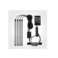 4 Parçalı Uzaktan Kumandalı Ayak Altı Aydınlatma 12 Led Çok Renkli Müzikli Araba Ledi
