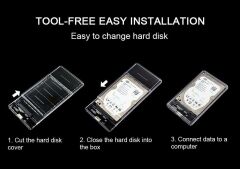 2.5'' USB 3.0 Harici SSD Harddisk Şeffaf Taşınabilir HDD Kutusu