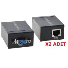 Rj45 Vga Ek Uzatici Cat5e 6 Kablos Extender 60 Metre