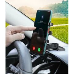 Araba Gösterge Üstüne Takılan 360 Oynar Başlıklı Telefon Tutucu.