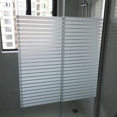 Çizilmez Buzlu Cam Kumlama Dekoratif Çizgili Cam Folyosu 152 cm Eninde