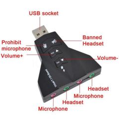 7 Kanal Mikrofon Destekli Çift Girişli Çevirici Harici Usb Ses Kartı