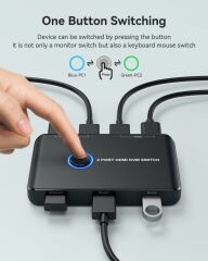 4K Hdmi Kvm Switch 2 Port Usb 2 PC Tek Kasa Klavye Mouse Kontrol Çoklayıcı