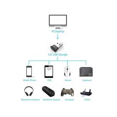 Bluetooth 5.0 Adaptör 5.0 Mini Dongle USB Alıcı Verici