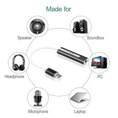 7.1 Type C Usb Harici Ses Kartı 3.5mm Çevirici