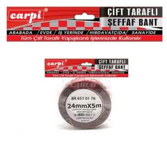 Çift Taraflı Bant Şeffaf 24mmx5M POŞETLİ
