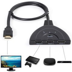 3 Port Kablolu Hdmi Switch Çoklayıcı Çoğaltıcı Splitter