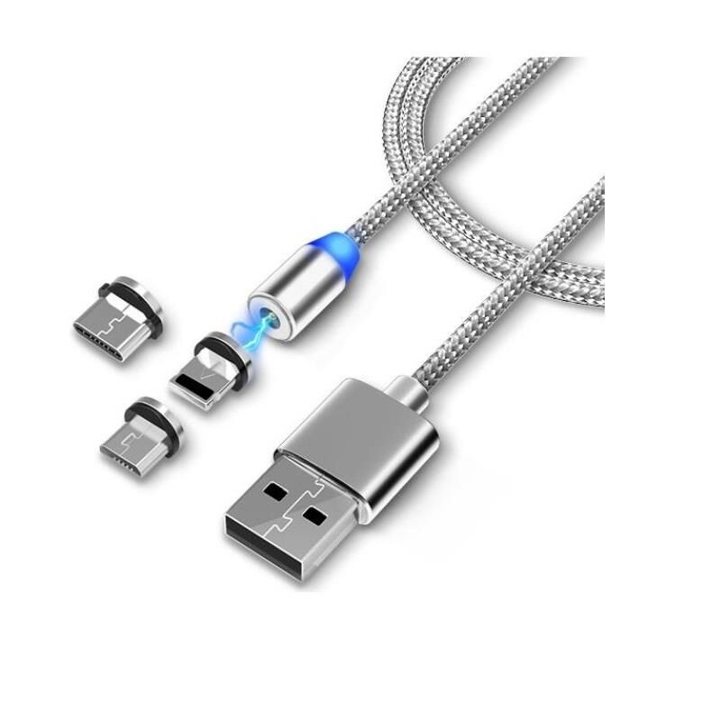 Iphone Lightning Samsung Micro Usb Type C Mıknatıslı Şarj Kablosu