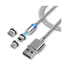 Iphone Lightning Samsung Micro Usb Type C Mıknatıslı Şarj Kablosu