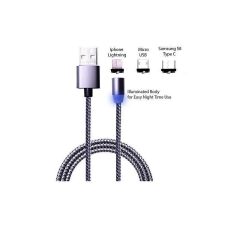 Iphone Lightning Samsung Micro Usb Type C Mıknatıslı Şarj Kablosu