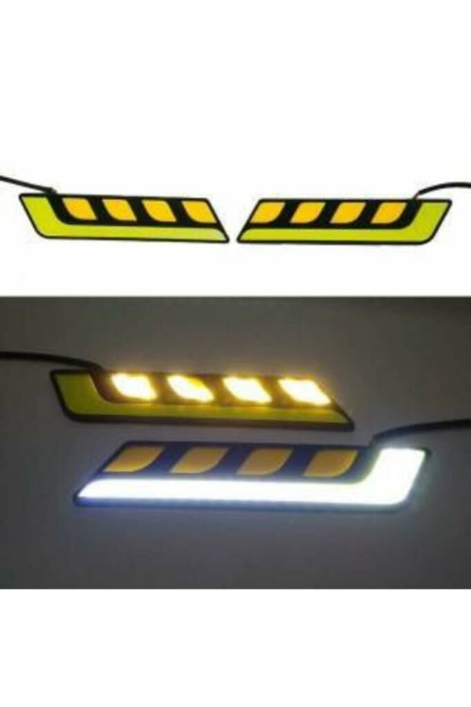 2 Adet Led Araç Gündüz Farı Çok Güçlü Led Sis Farı + Drl Sinyal