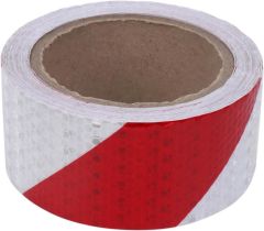 CARUB Fosfor Bant Petekli Çapraz 5 cm x 25M Kırmızı-Beyaz