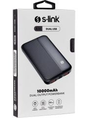 S-Link IP-G10N 10000mAh Micro+Type C Girişli Powerbank Siyah Taşınabilir Pil Şarj Cihazı