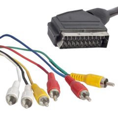 Scart to 6 RCA Stereo Kablo 1.5 Metre - TV, DVD, Receiver Uyumlu