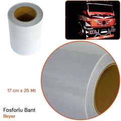 Fosforlu Beyaz Bant Şerit 17 cm x