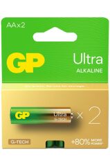 GP Batteries G-TECH Ultra Alkalin Kalem LR6 - AA Boy 1.5V Pil 2'li Kart