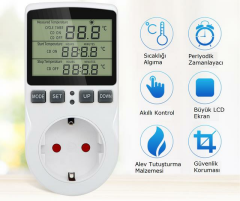 220V Çok Fonksiyonlu Dijital Termostat Kuluçka Sıcaklık Kontrol Cihazı