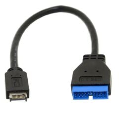 5076 USB 3.1 Type-E Male To USB 3.0 19 20 Pin Dişi Uzatma Kablosu.