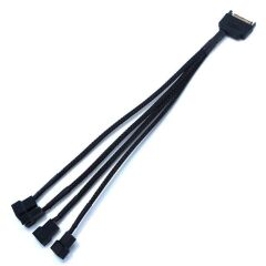4598 Sata Power To Fan Çevirici 4 Port Y Pin PWM Çoklayıcı Splitter Fan Kablosu
