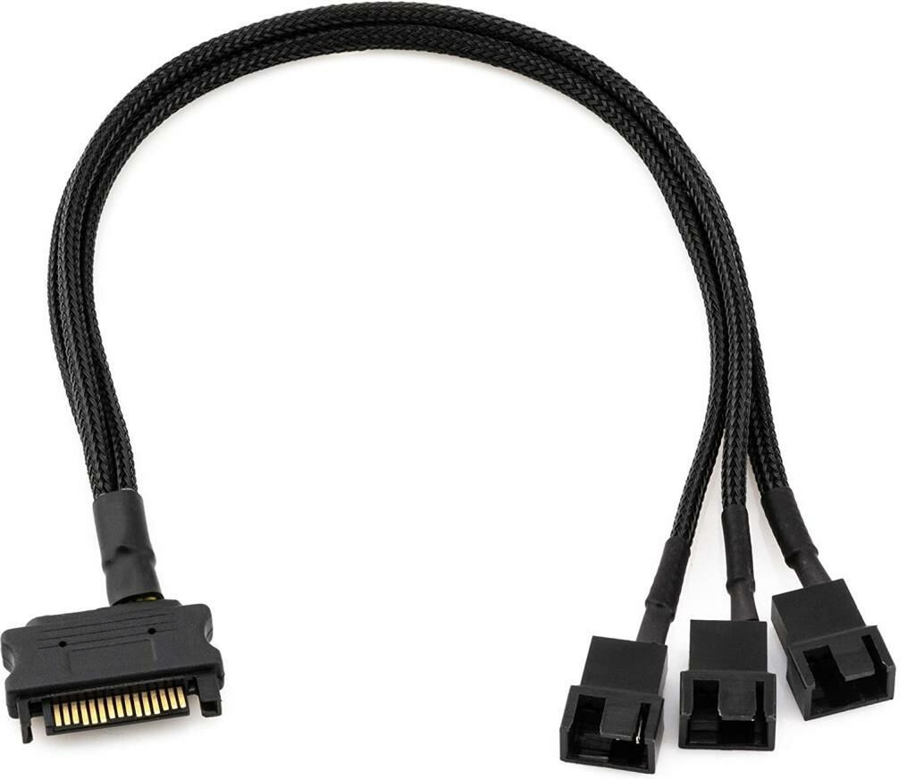 4597 Sata Power To Fan Çevirici 3 Port Y Pin PWM Çoklayıcı Splitter Fan Kablosu