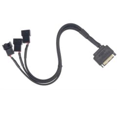 4597 Sata Power To Fan Çevirici 3 Port Y Pin PWM Çoklayıcı Splitter Fan Kablosu