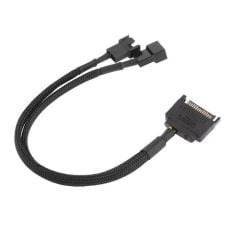 4596 Sata Power To Fan Çevirici 2 Port Y Pin PWM Çoklayıcı Splitter Fan Kablosu