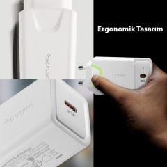 Spigen SteadiBoost 27W Hızlı Şarj Cihazı USB-C PD 3.0 (Power Delivery) iPhone Uyumlu Şarj Adaptörü F210 - 000CA26477